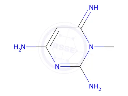Chemical structure of 6-Imino-1-methyl-1,6-dihydropyrimidine-2,4-diamine