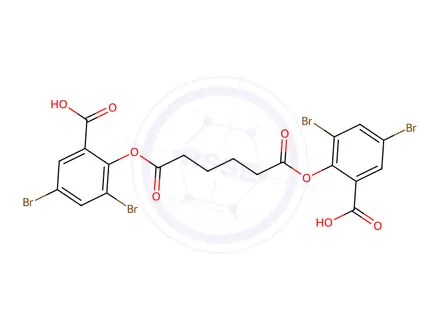 Chemical structure of 2,2'-(Adipoylbis(oxy))bis(3,5-dibromobenzoic acid)