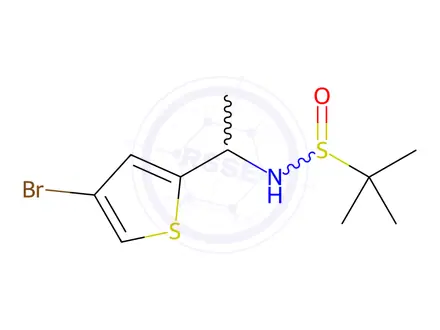 Chemical structure of N-(1-(4-Bromothiophen-2-yl)ethyl)-2-methylpropane-2-sulfinamide