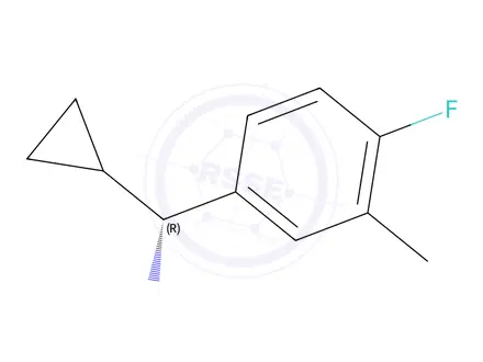 Chemical structure of (R)-cyclopropyl(4-fluoro-3-methylphenyl)methanamine