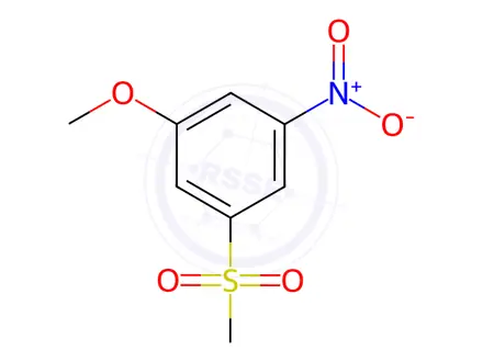 Chemical structure of Benzene, 1-methoxy-3-(methylsulfonyl)-5-nitro-