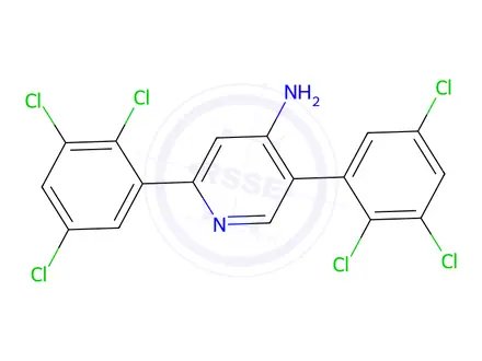 Chemical structure of 2,5-Bis(2,3,5-trichlorophenyl)pyridin-4-amine