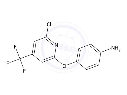 Chemical structure of 4-((6-Chloro-4-(trifluoromethyl)pyridin-2-yl)oxy)aniline