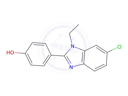 Chemical structure of 4-(6-Chloro-1-ethyl-1H-benzo[d]imidazol-2-yl)phenol