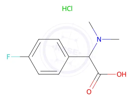 Chemical structure of 2-(Dimethylamino)-2-(4-fluorophenyl)acetic acid hydrochloride