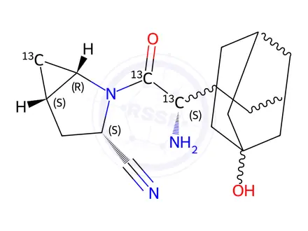Chemical structure of Saxagliptin-13C3