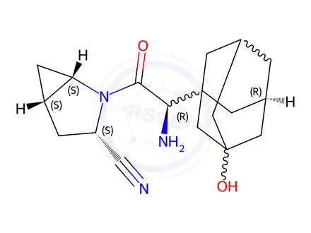 Chemical structure of (1S,3S,5S,2’R)-Saxagliptin