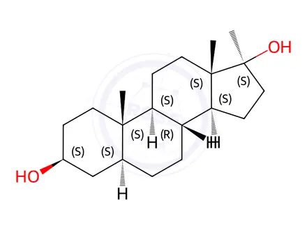Chemical structure of 17-Methyl-5α-androstane-3β,17β-diol