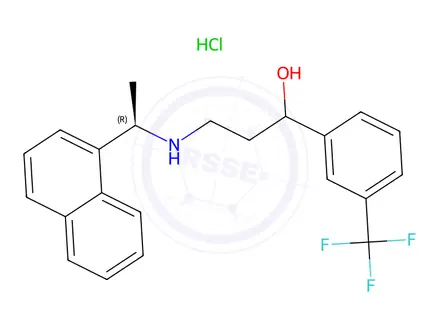 Chemical structure of 3-(((R)-1-(Naphthalen-1-yl)ethyl)amino)-1-(3-(trifluoromethyl)phenyl)propan-1-ol Hydrochloride