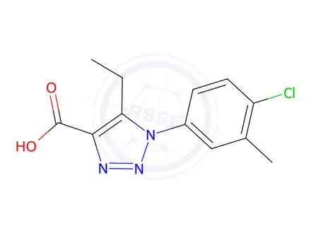 Chemical structure of 1-(4-chloro-3-methylphenyl)-5-ethyl-1H-1,2,3-triazole-4-carboxylic acid
