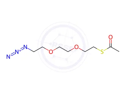 Chemical structure of Ethanethioic acid, S-[2-[2-(2-azidoethoxy)ethoxy]ethyl] ester