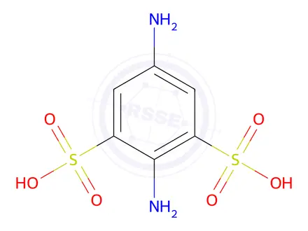Chemical structure of 2,5-Diamino-1,3-benzenedisulfonic Acid