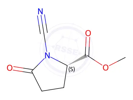 Chemical structure of (S)-Methyl 1-cyano-5-oxopyrrolidine-2-carboxylate