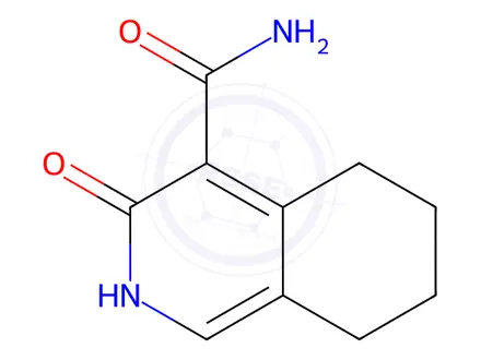 Chemical structure of 3-Oxo-2,3,5,6,7,8-hexahydroisoquinoline-4-carboxamide
