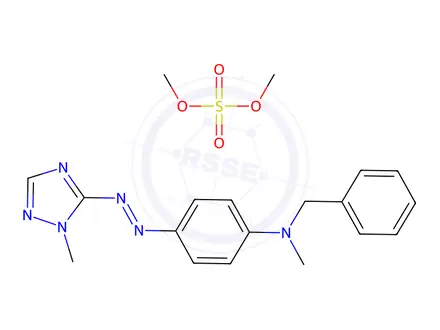 Chemical structure of diethyl sulphate, compound with N-methyl-N-[4-[(1-methyl-1H-1,2,4-triazol-5-yl)azo]phenyl]benzylamine (1:1)