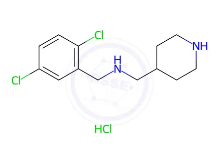 Chemical structure of N-(2,5-Dichlorobenzyl)-1-(piperidin-4-yl)methanamine hydrochloride