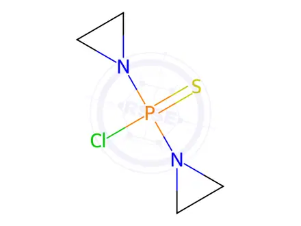 Chemical structure of di(Aziridin-1-yl)phosphinothioic Chloride