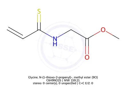 Chemical structure of Glycine, N-(1-thioxo-2-propenyl)-, methyl ester (9CI)