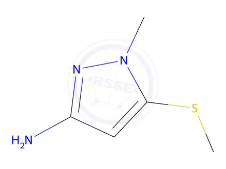 Chemical structure of 1-Methyl-5-(Methylthio)-1H-Pyrazol-3-Amine