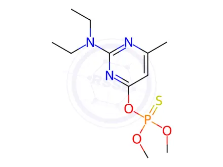 Chemical structure of Pirimiphos-methyl in acetone