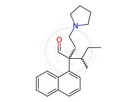 Chemical structure of α-(1-Methylpropyl)-α-(1-naphtyl)-1-pyrrolidinebutanal