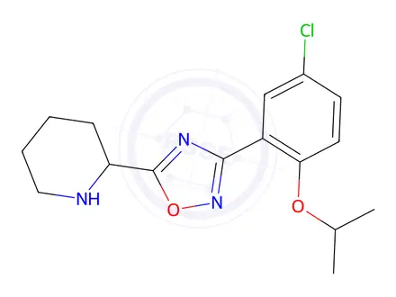 Chemical structure of 3-(5-Chloro-2-isopropoxyphenyl)-5-(piperidin-2-yl)-1,2,4-oxadiazole