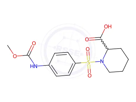 Chemical structure of 1-((4-((Methoxycarbonyl)amino)phenyl)sulfonyl)piperidine-2-carboxylic acid