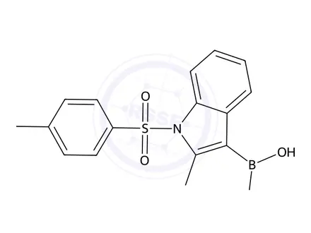 Chemical structure of (2-Methyl-1-tosyl-1H-indol-3-yl)boronic acid