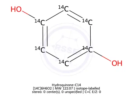 Chemical structure of Hydroquinone-C14