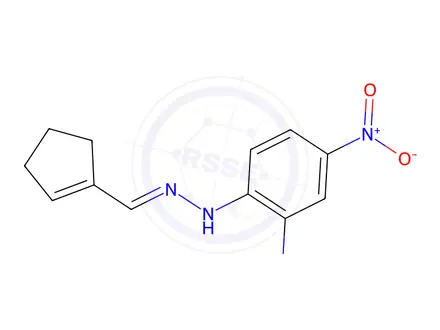 Chemical structure of 1-Cyclopentene-1-carbaldehyde (2,4-dinitrophenyl)hydrazone