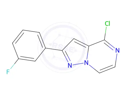 Chemical structure of 4-Chloro-2-(3-fluorophenyl)pyrazolo[1,5-a]pyrazine