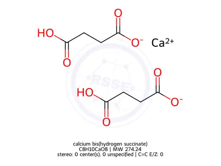 Chemical structure of calcium bis(hydrogen succinate)