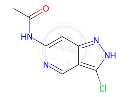Chemical structure of N-(3-chloro-1H-pyrazolo[4,3-c]pyridin-6-yl)acetamide