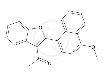 Chemical structure of 1-(2-(4-Methoxynaphthalen-1-yl)benzofuran-3-yl)ethanone