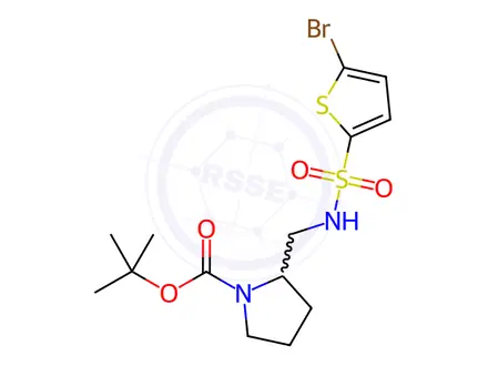 Chemical structure of tert-Butyl 2-((5-bromothiophene-2-sulfonamido)methyl)pyrrolidine-1-carboxylate