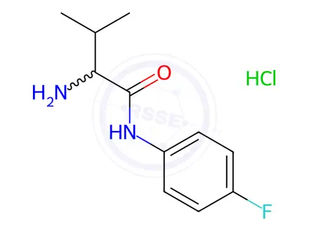 Chemical structure of 2-Amino-N-(4-fluorophenyl)-3-methylbutanamide hydrochloride