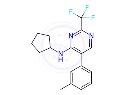 Chemical structure of N-Cyclopentyl-5-(m-tolyl)-2-(trifluoromethyl)pyrimidin-4-amine