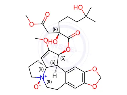 Chemical structure of Omacetaxine Mepesuccinate (Homoharringtonine) beta-N-Oxide