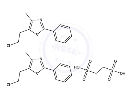 Chemical structure of 5-(2-Chloroethyl)-4-methyl-2-phenylthiazole ethanedisulfonate (2:1)