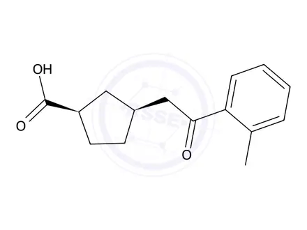 Chemical structure of cis-3-[2-(2-Methylphenyl)-2-oxoethyl]-cyclopentane-1-carboxylic acid