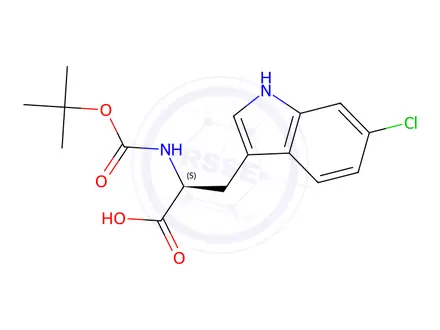 Chemical structure of L-N-Boc-6-chlorotryptophan
