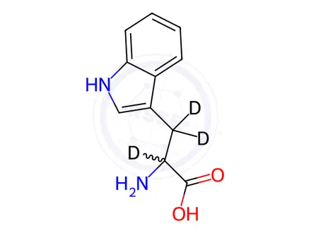 Chemical structure of D,L-Tryptophan-[D3]