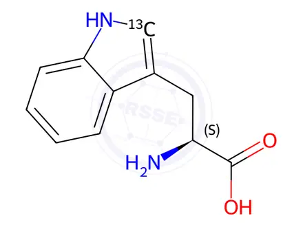 Chemical structure of L-Tryptophan-[13C2]