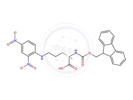 Chemical structure of N-alpha-Fmoc-Ndelta-2,4-dinitrophenyl-L-ornithine