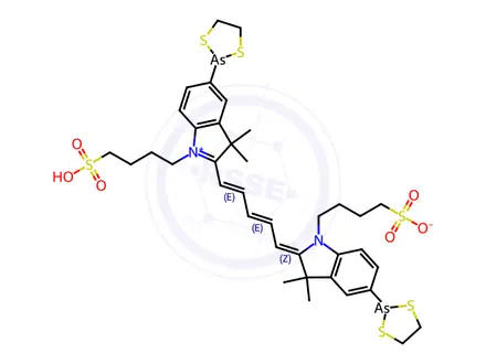 Chemical structure of Bis(dithiarsolanyl)-bis(sulfobutyl) Cyanine 5
