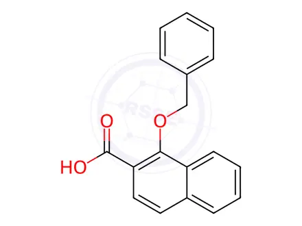 Chemical structure of 2-Naphthalenecarboxylic acid, 1-(phenylmethoxy)-