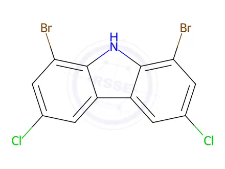 Chemical structure of 1,8-Dibromo-3,6-Dichloro-Carbazole
