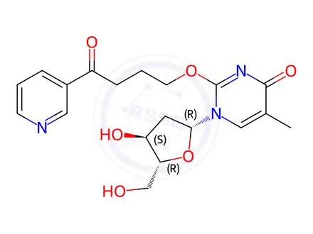 Chemical structure of 2-O-[4-Oxo-4-(3-pyridinyl)butyl]thymidine