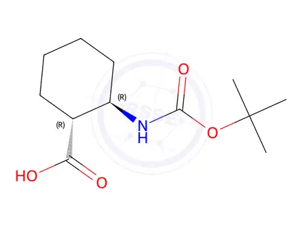 Chemical structure of (1R,2R)-2-tert-Butoxycarbonylamino-cyclohexanecarboxylic acid