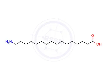 Chemical structure of Hexadecanoic acid, 16-amino-